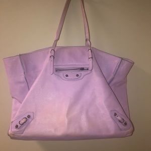 Balenciaga Purple Calfskin Leather Satchel